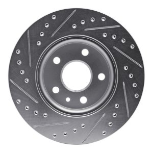 Chevrolet CRUZE Brake Rotor (1) - Front Right - R1 Concepts - Drilled & Slotted - Silver - `11-`23